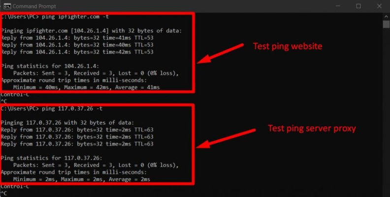 test Ping